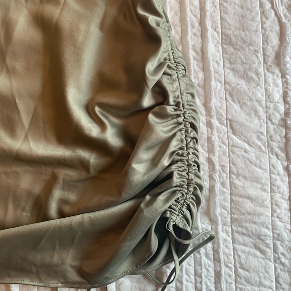 light green topshop ruched dress (worn once) - Picture 2 of 4